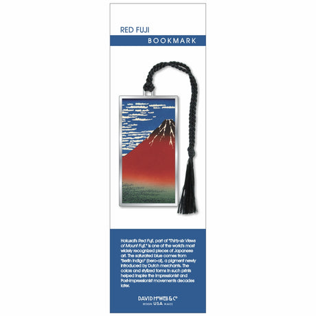 Hokusai's Red Fuji Metal Bookmark