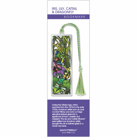 Iris, Lily, Cattail & Dragonfly Metal Bookmark