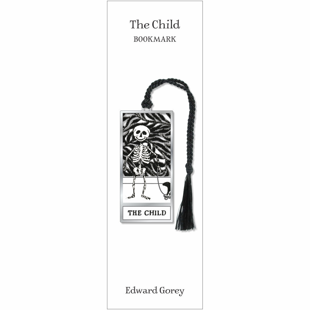 The Child bookmark with skeleton figure and black tassel