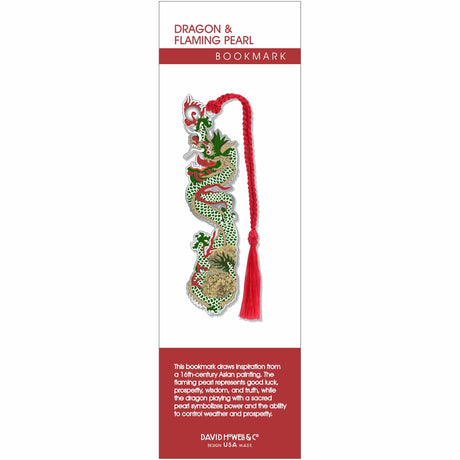 Dragon & Flaming Pearl Metal Bookmark
