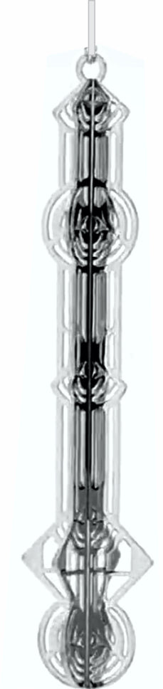 Frank Lloyd Wright abstract version of spring rain metal keepsake with intricate design.