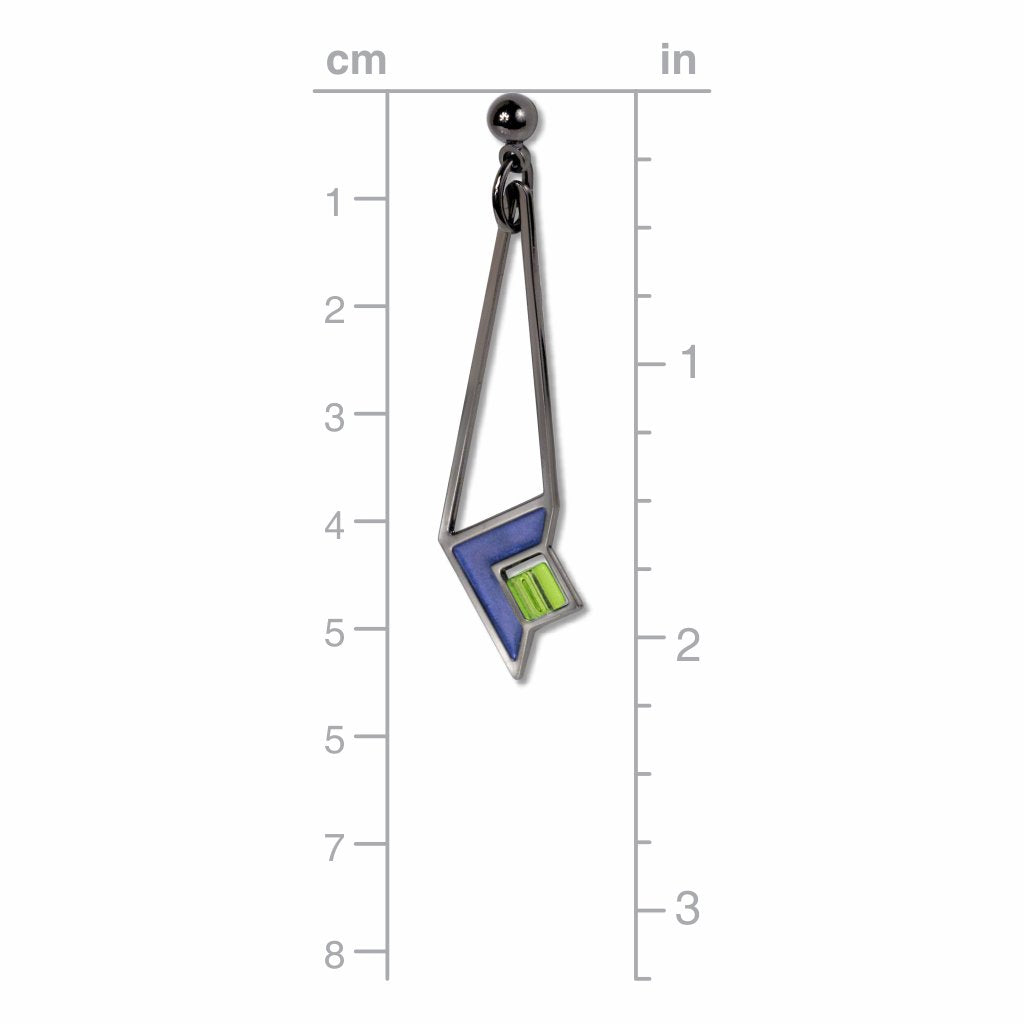 frank-lloyd-wright-art-glass-green-bead-blue-enamel-earrings-photo-3