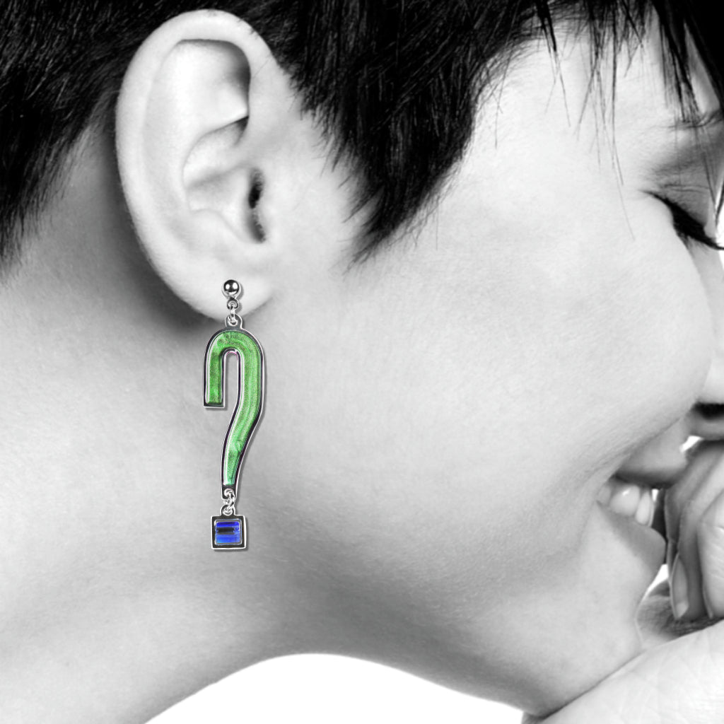 Dada Green Enamel Earrings