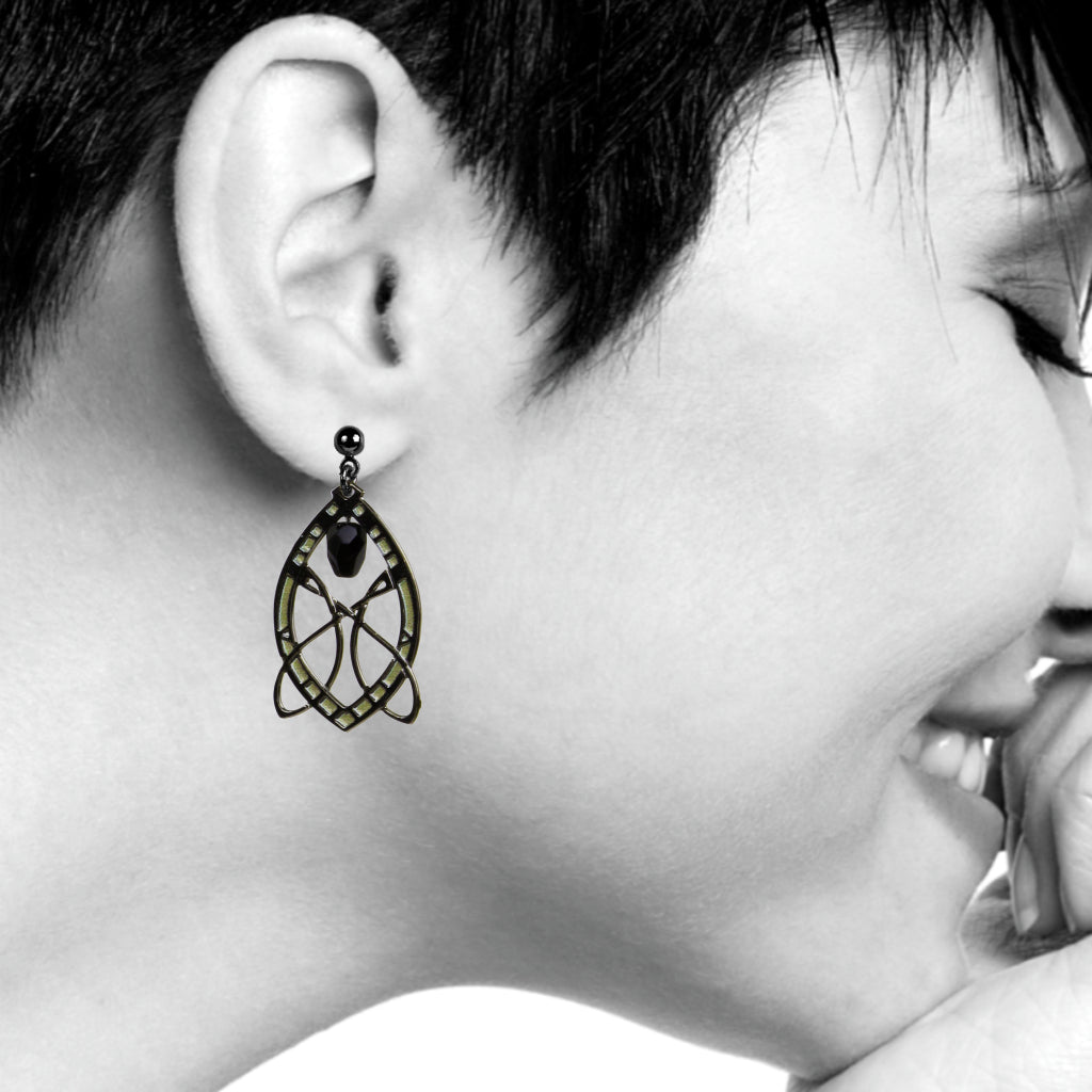 Sullivan Chicago Stock Exchange Green Wall Stencil Earrings