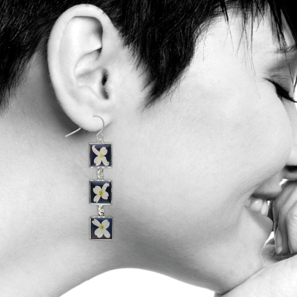 Flowering Dogwood In Bloom Dangle Earrings