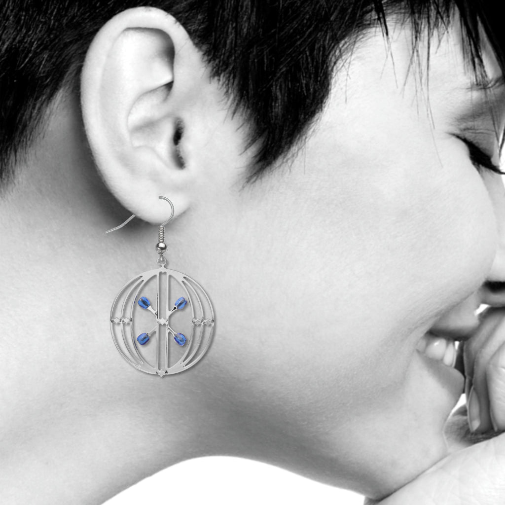 Sullivan Elevator Door Design Sapphire Earrings