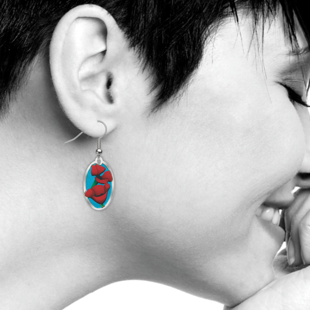 Red Poppy Earrings