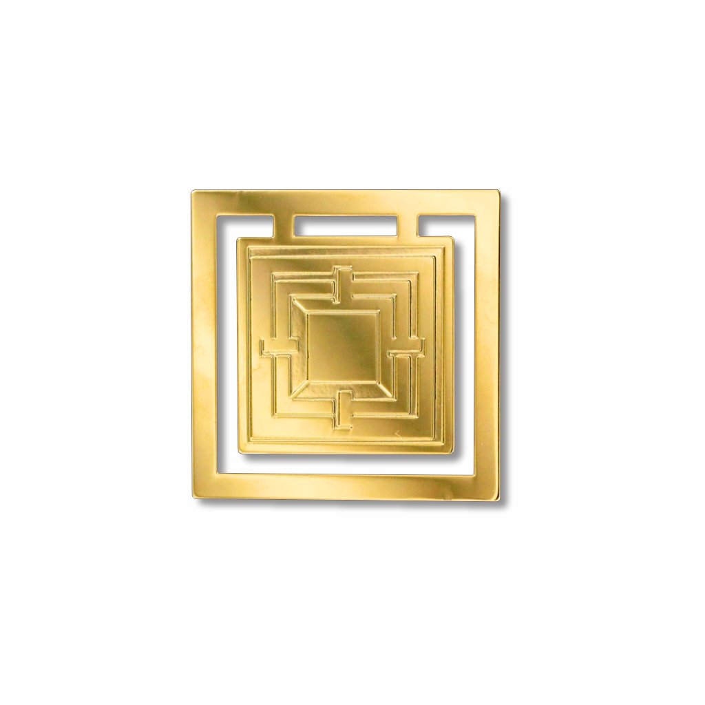 Frank Lloyd Wright Window of Design Metal Bookmark is foundation-approved, featuring a Usonian House concrete block-inspired stained-glass window design with a gold clip.