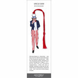 Uncle Sam’ bookmark featuring the iconic figure in red, white, and blue pointing forward with a red tassel.