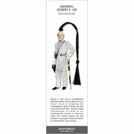 General Robert E. Lee bookmark featuring a historical illustration of the Confederate general, with a black braided tassel.