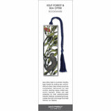Kelp Forest & Sea Otter’ bookmark featuring an otter among kelp and fish, with a blue braided tassel.