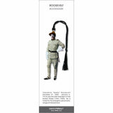 Theodore Roosevelt bookmark featuring a vintage illustration of the U.S. president, with a black braided tassel.