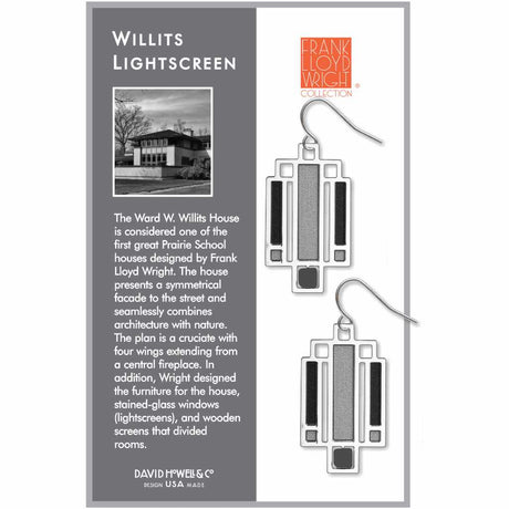 Frank Lloyd Wright Willits Black Lightscreen Earrings