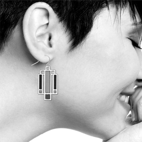 Frank Lloyd Wright Willits Black Lightscreen Earrings