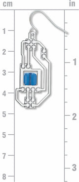 Circuits Earring, Blue