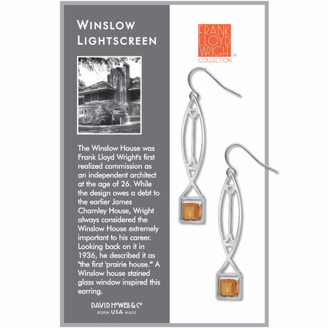 Frank Lloyd Wright Winslow Lightscreen Topaz Earrings