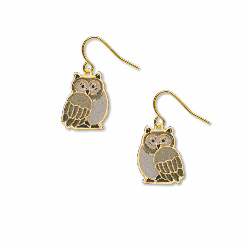 Owl Earrings Gold