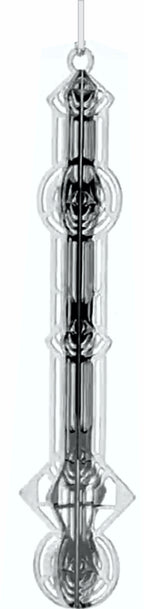 Frank Lloyd Wright abstract version of spring rain metal keepsake with intricate design.