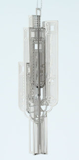 Silver Metal Ornament inspired by Frank Lloyd Wright's Saguaro Forms and Cactus Flowers.