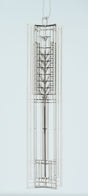 Frank Lloyd Wright Tree of Life silver metal keepsake based on a window design.