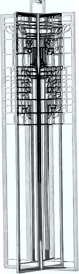 Frank Lloys Wright geometric design keepsake of metal waterlilies.