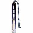Apollo 11 Metal Bookmark depicting an astronaut on the Moon's surface, with a spacecraft and a dark sky, featuring a black braided tassel.