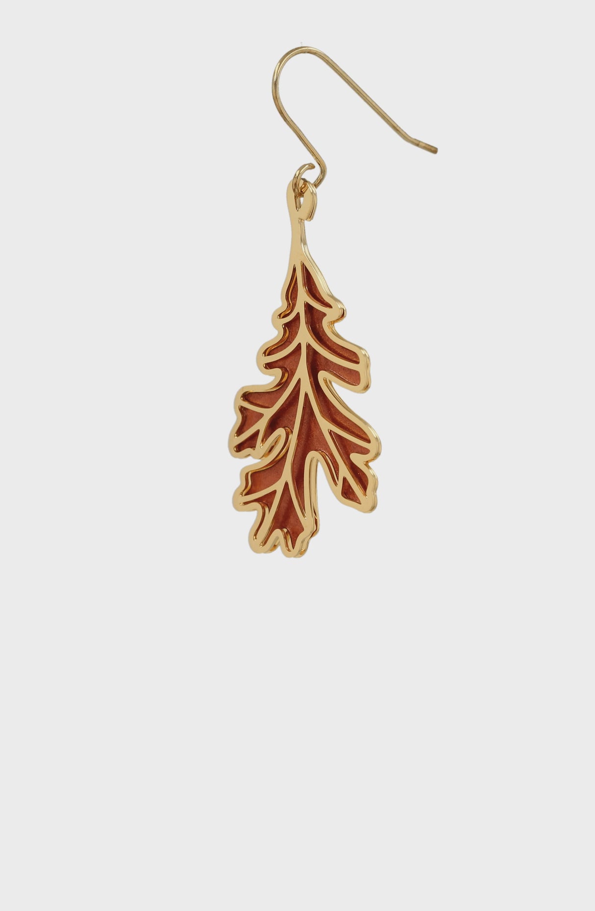 White Oak Leaf In Fall Earrings