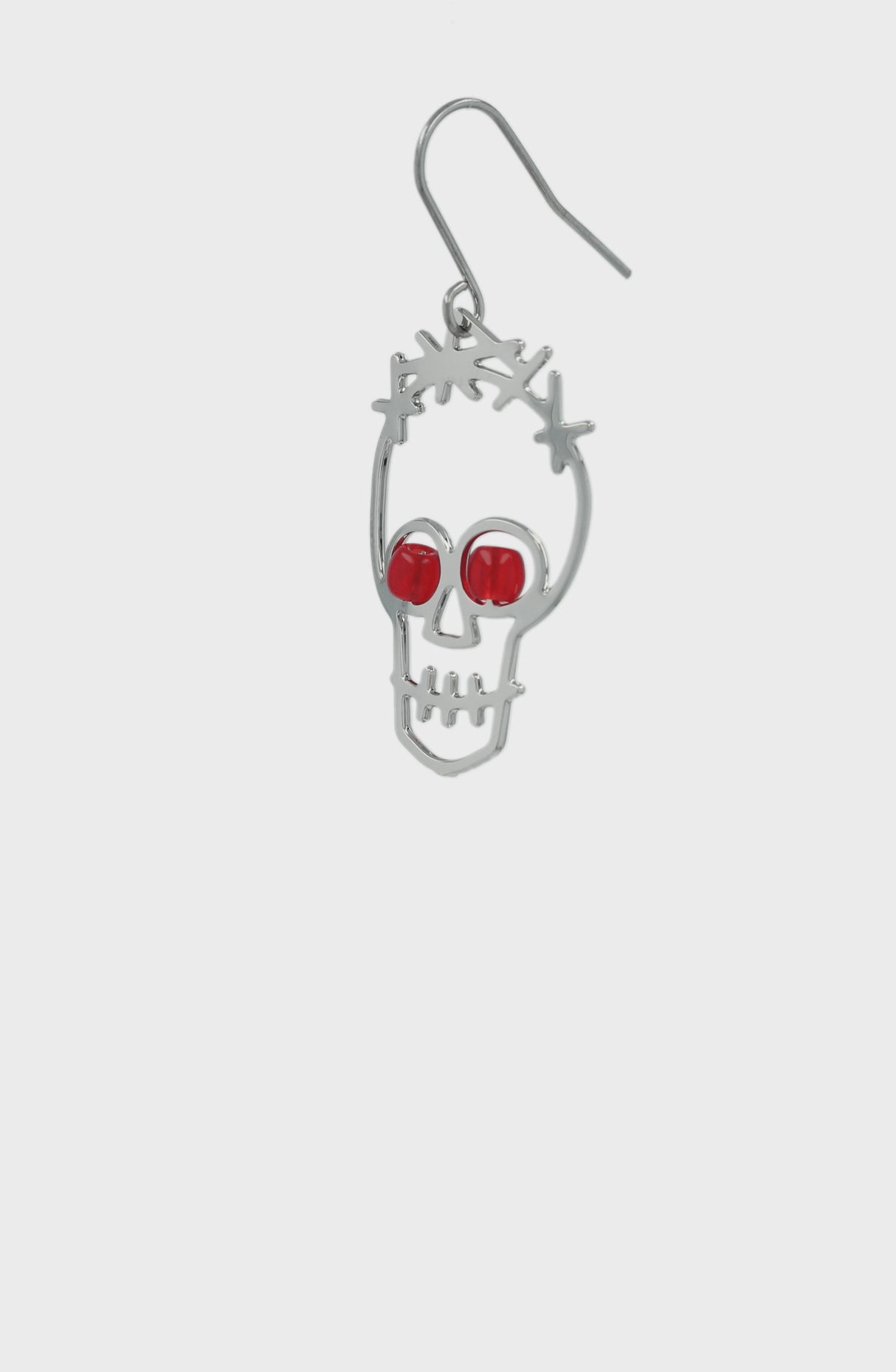 Two Skulls Red Earrings