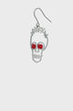 Two Skulls Red Earrings