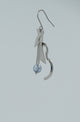 Cubist Guitar Earrings, Silver/Blue Bead