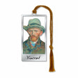 Vincent van Gogh portrait metal bookmark with braided brown tassel for book lovers