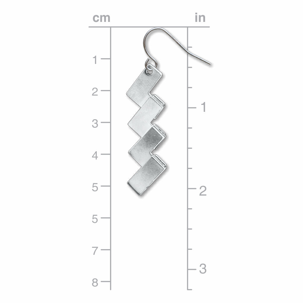 White Zig Zag Earrings