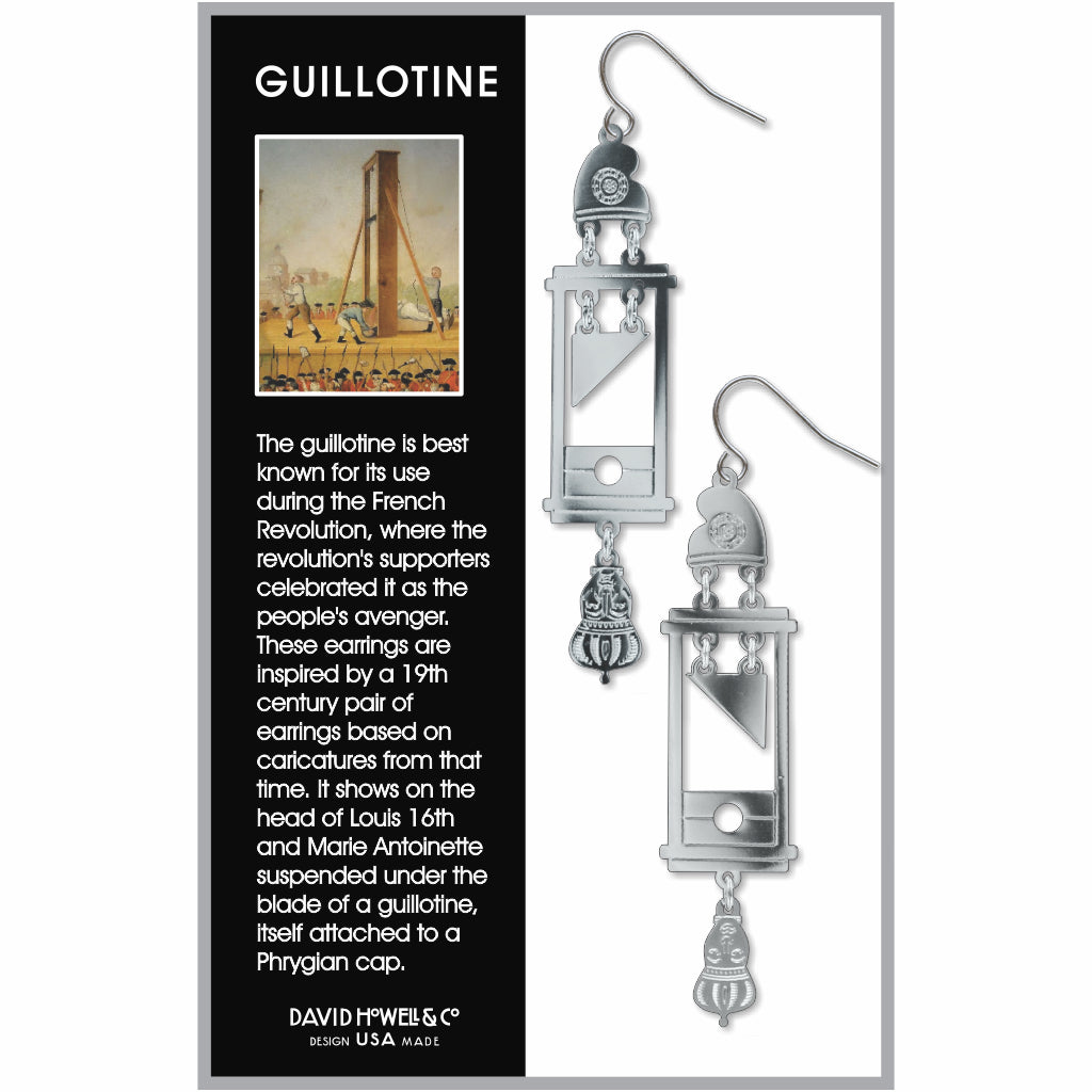 Guillotine Earrings, Silver