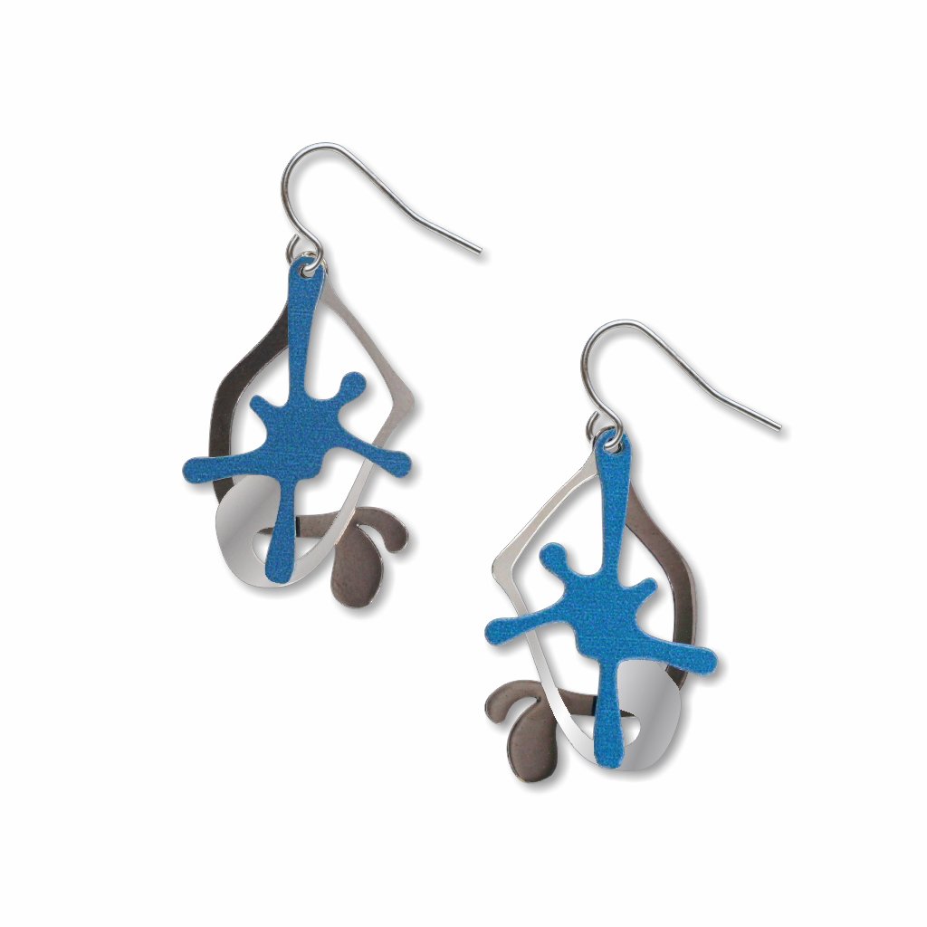 splatters-blue,silver-&-black-earrings-photo