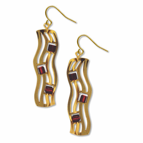 the-kiss-wave-pattern-amber-bead-earrings-photo