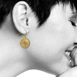 Klimt The Kiss Spirals Earrings, Gold/Orange