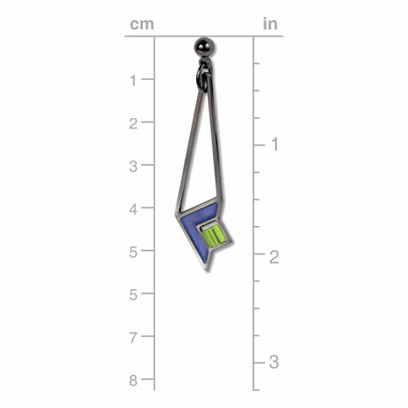 frank-lloyd-wright-art-glass-green-bead-blue-enamel-earrings-photo-3