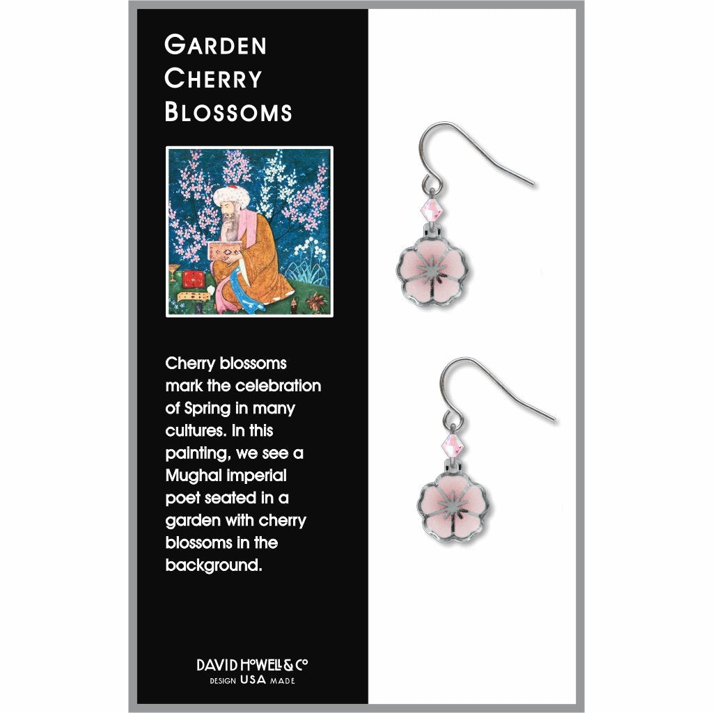 garden-cherry-blossoms-pink-bead-giclee-print-domed-earrings-photo-2