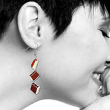 Books Dangle Red Earrings