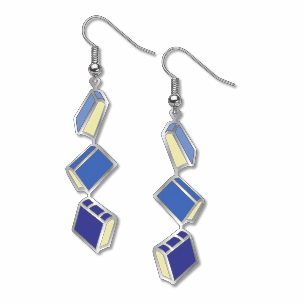 books-blue-accents-earrings-photo