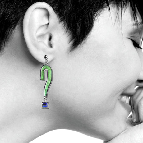 Dada Green Enamel Earrings