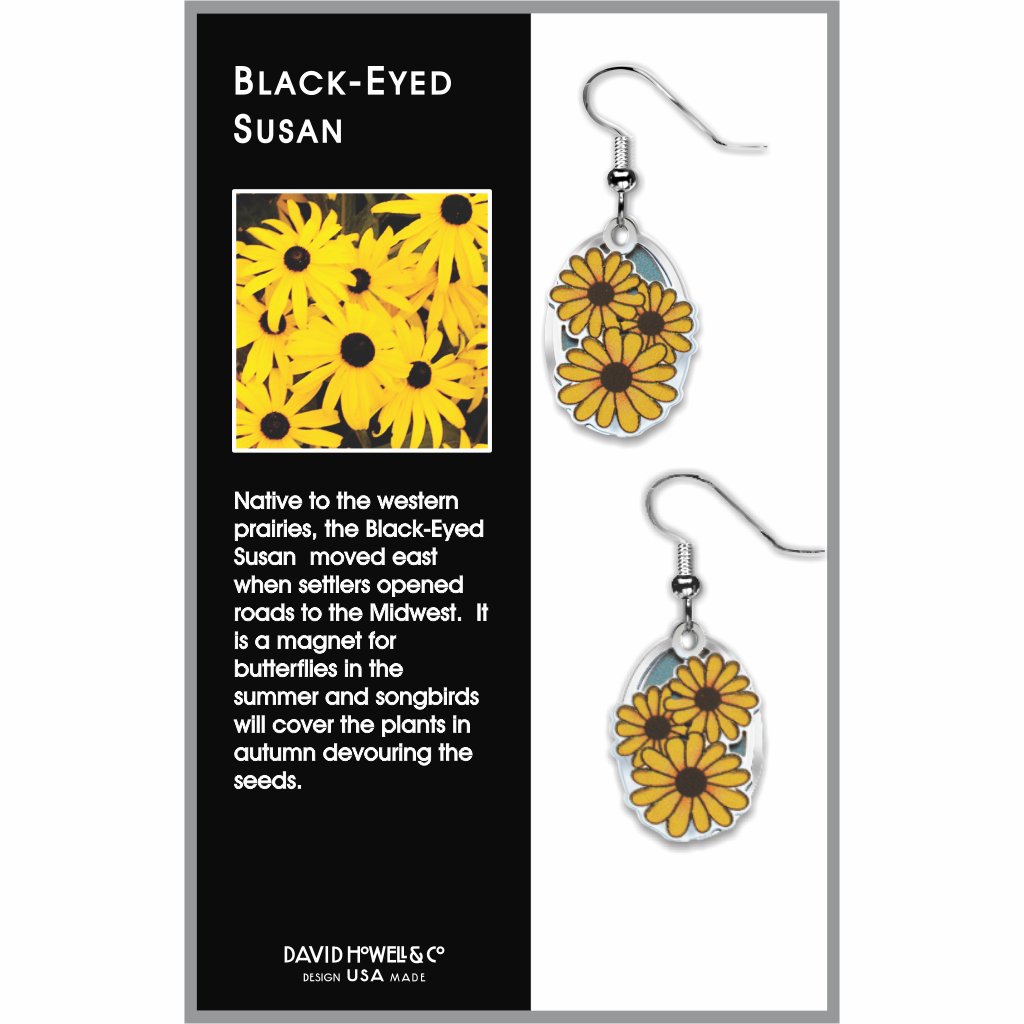 black-eyed-susan--giclee-print-light-blue-accent-earrings-photo-2