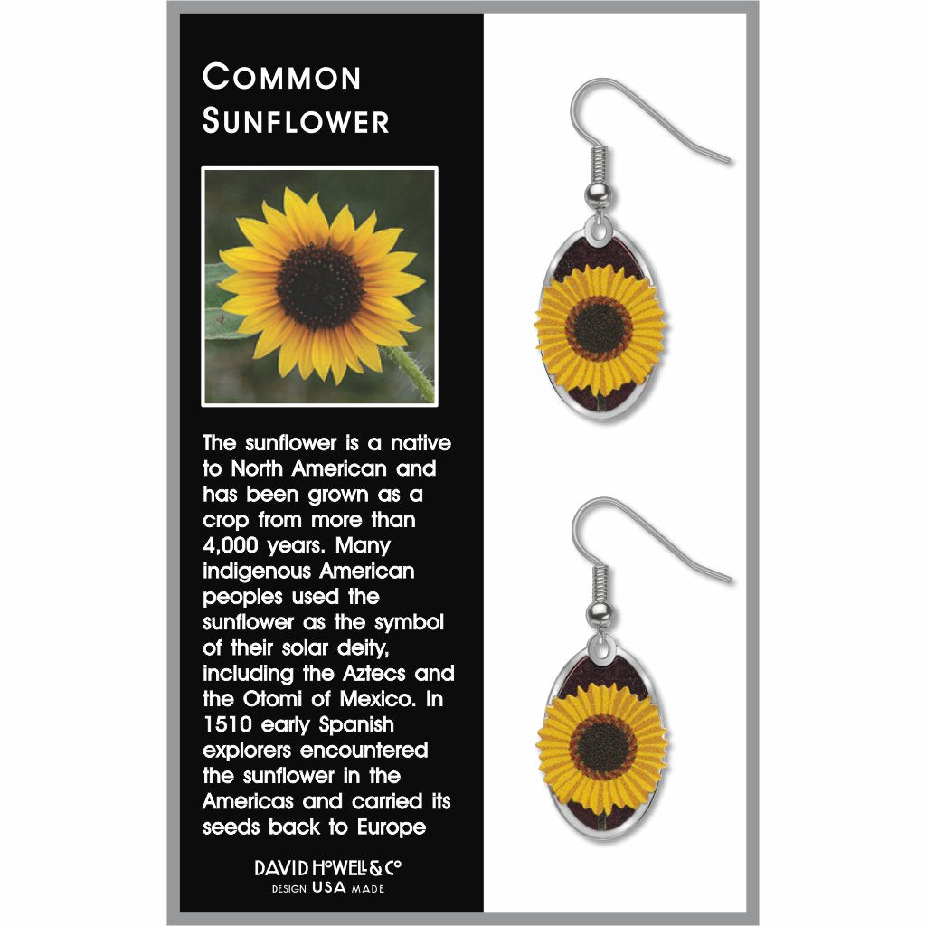 common-sunflower-giclee-print-purple-accent-earrings-photo-2