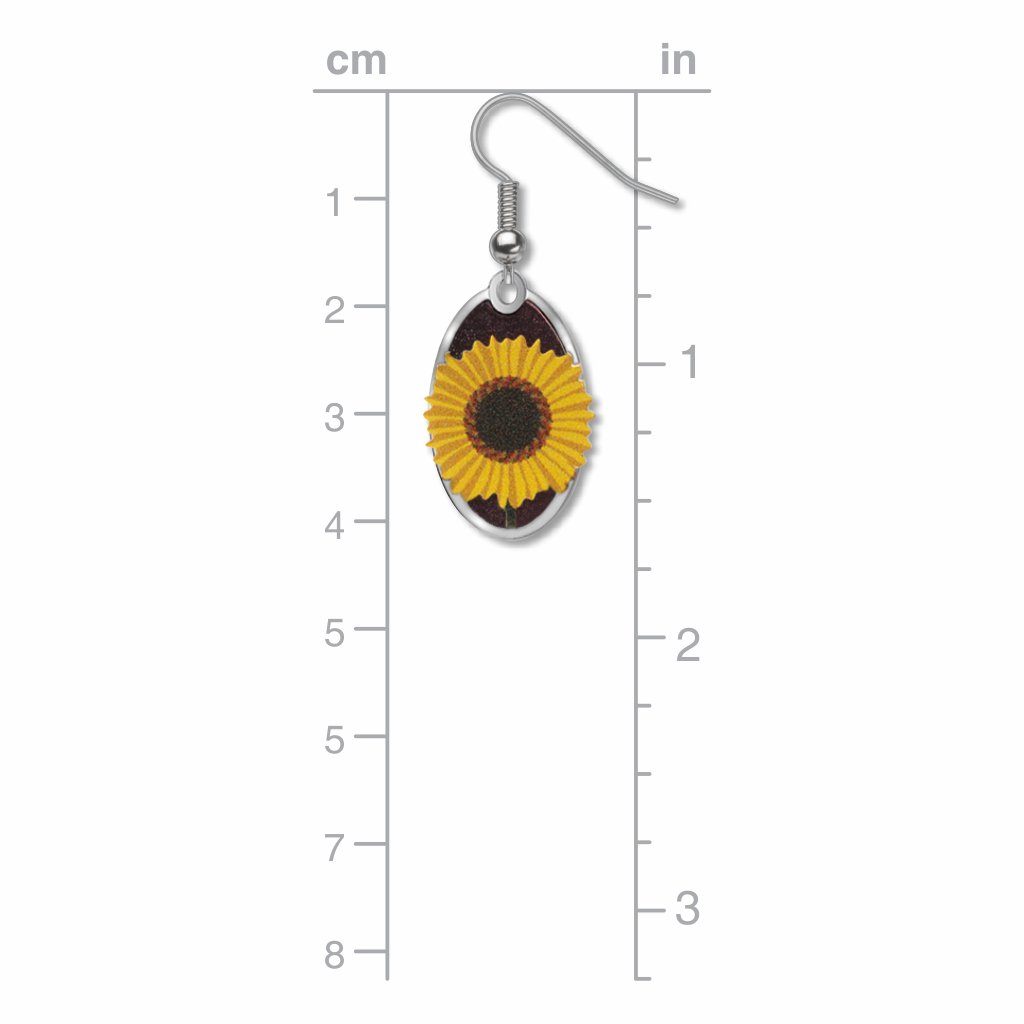 common-sunflower-giclee-print-purple-accent-earrings-photo-3