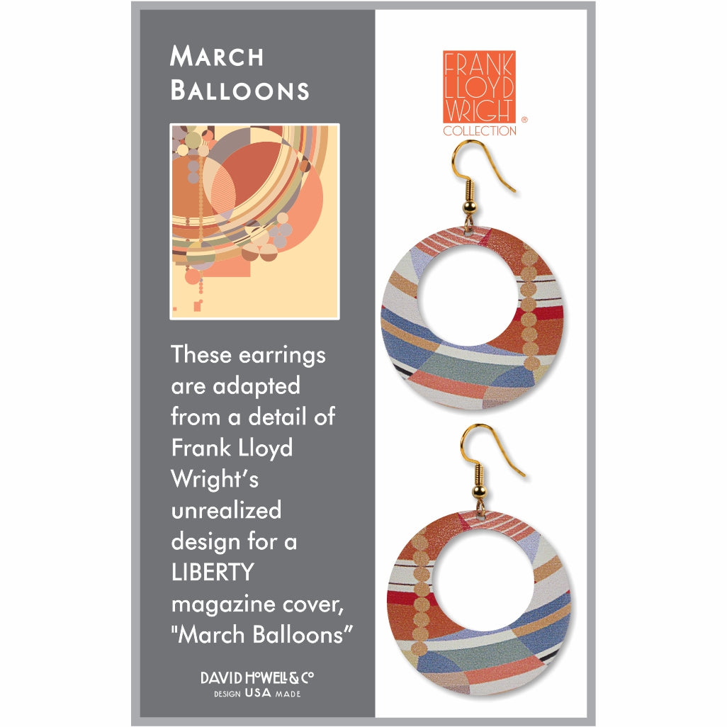 March Balloons Frank Lloyd Wright Earrings