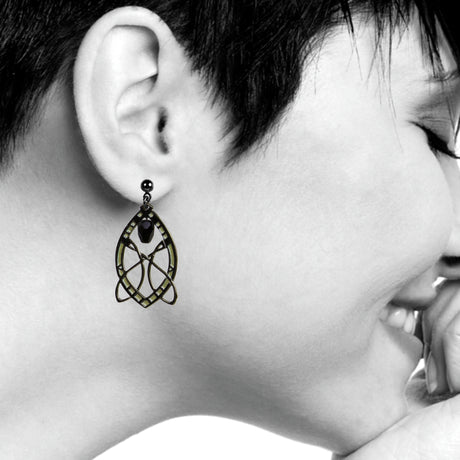 Sullivan Chicago Stock Exchange Green Wall Stencil Earrings