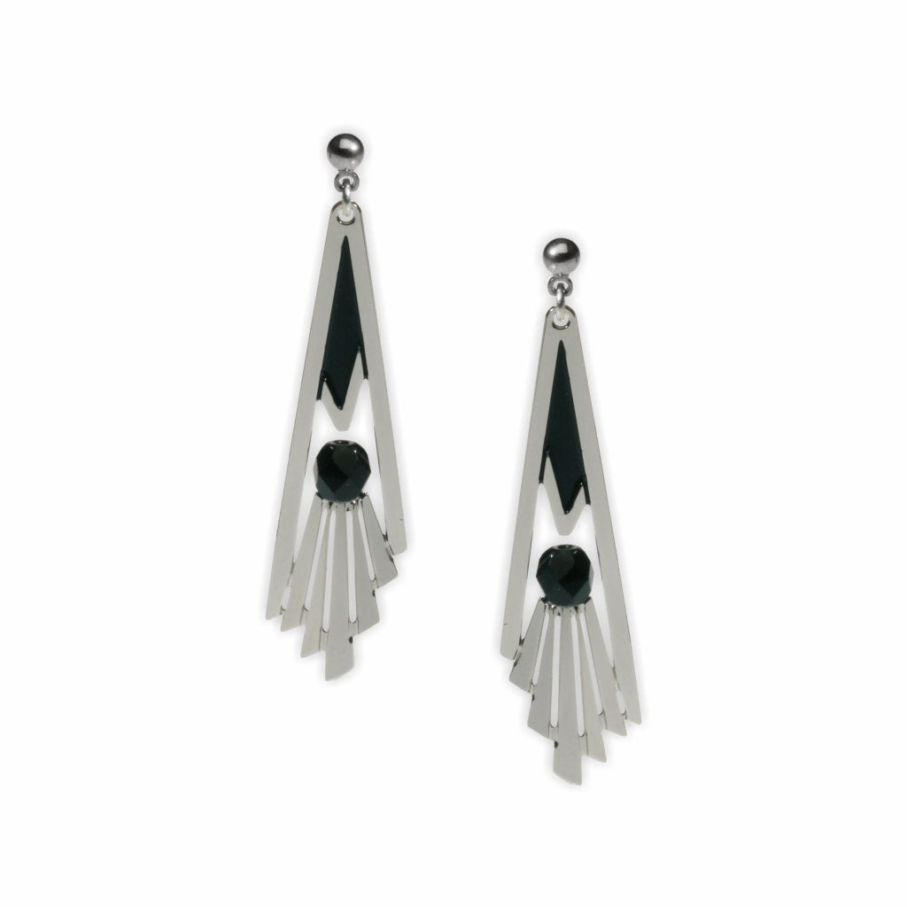 Art Deco Black Staircase Earrings – David Howell Company