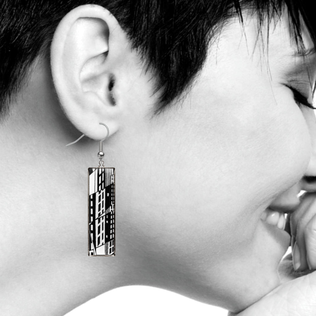 Manhattan Building Print Earrings