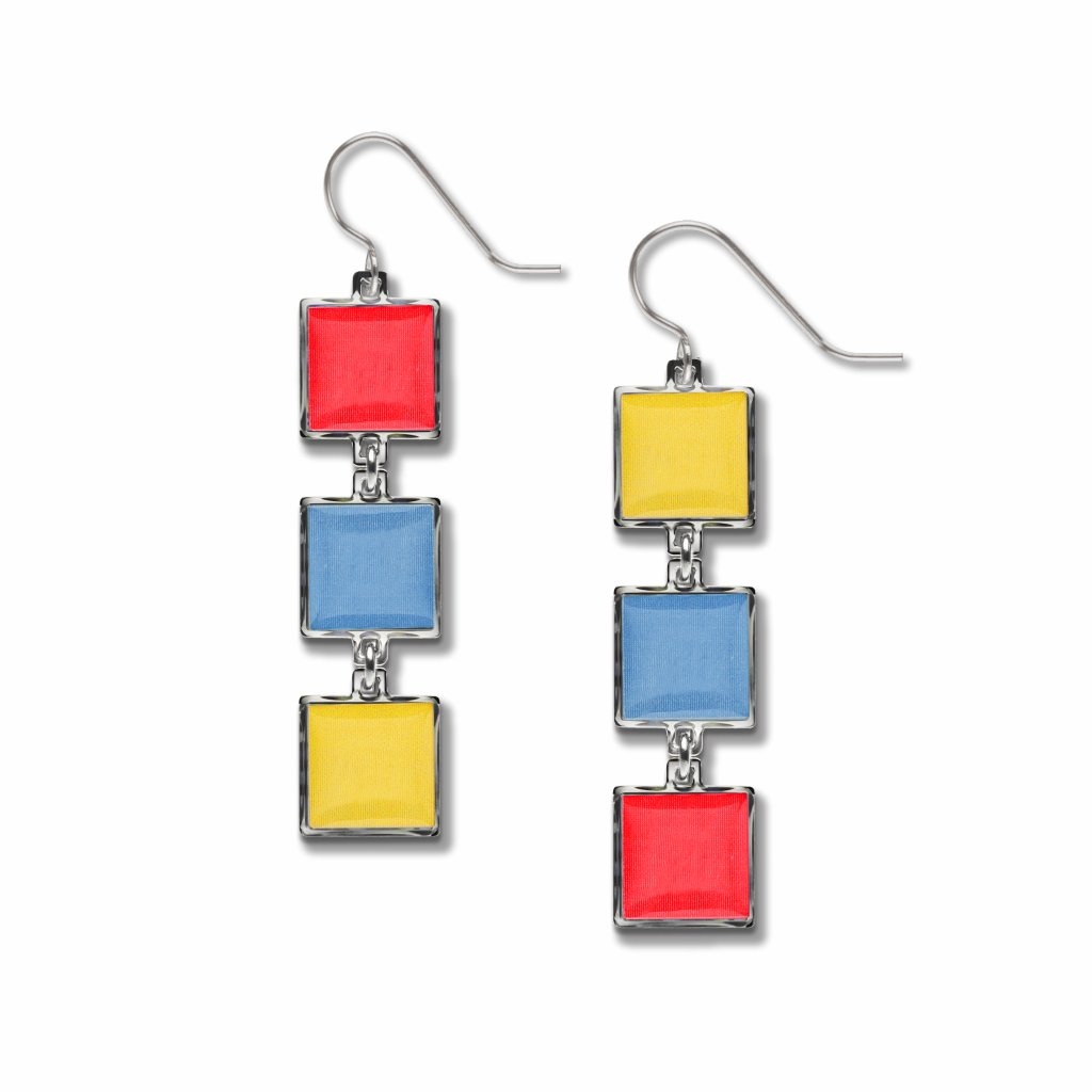 bauhaus-color-wheel-red-accent-blue-accent-yellow-accent-domed-earrings-photo