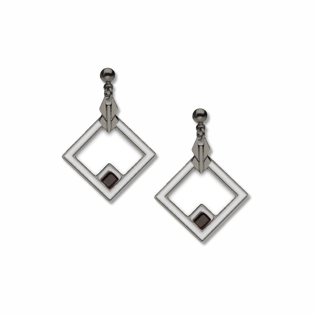 may-house-rug-detail-black-bead-chrome-enamel-earrings-photo